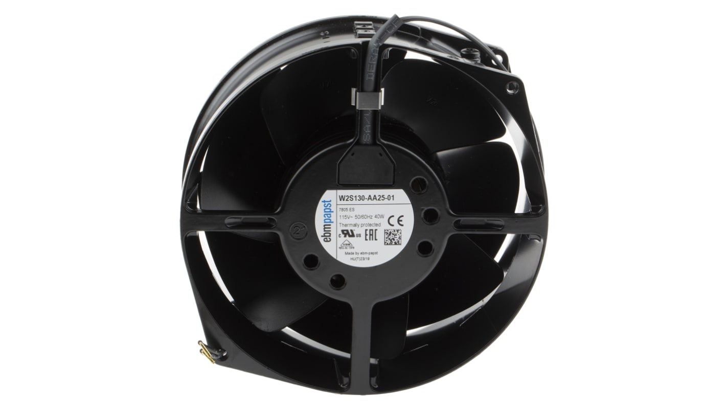 ebm-papst W2S130 Series Axial Fan, 115 V ac, AC Operation, 320m³/h, 38W, 560mA Max, 150 x 55mm