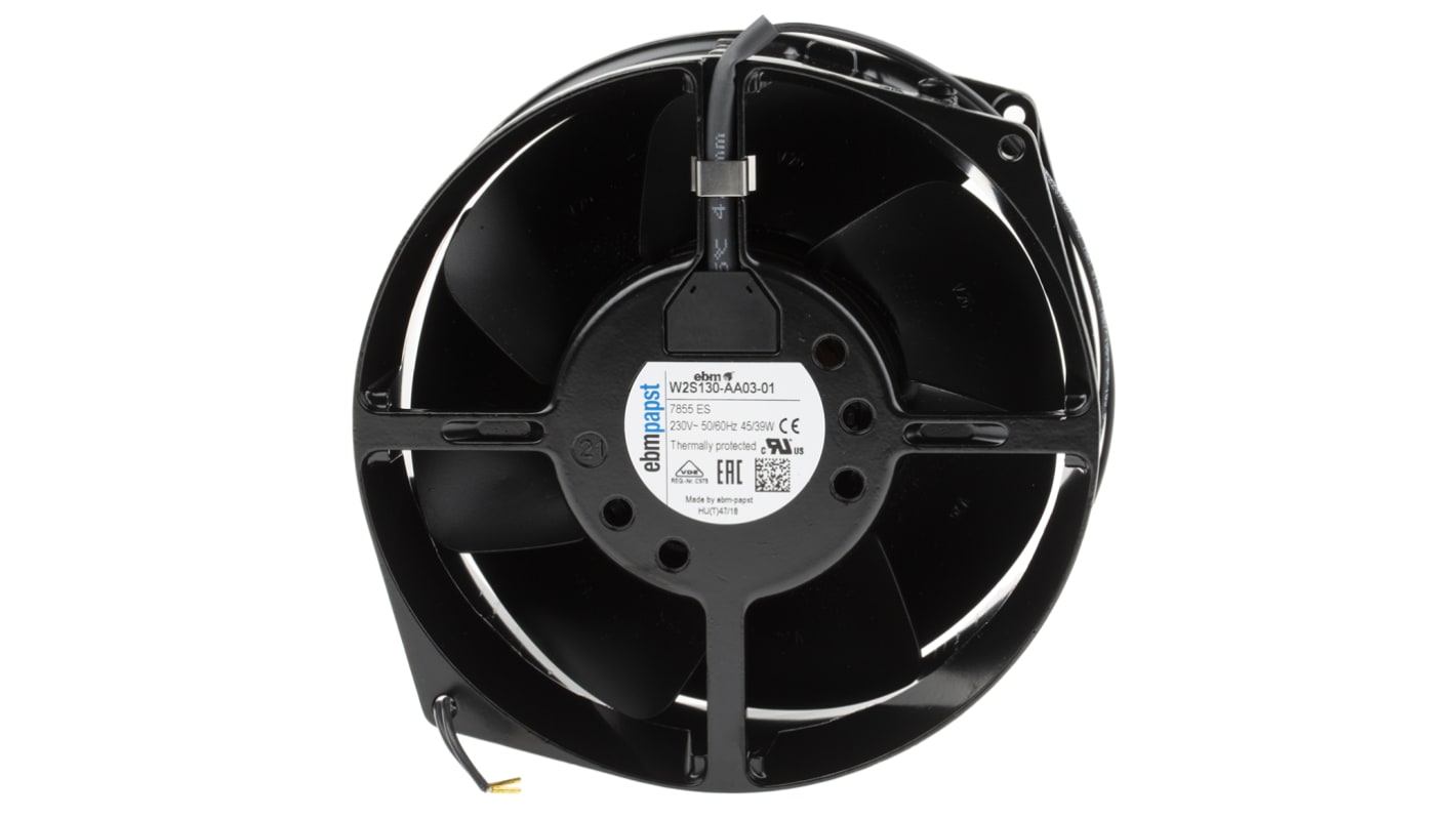 Ventilador Axial ebm-papst W2S130 de 150 x 55mm, 230 V ac, 39W, 2800rpm, caudal 340m³/h, 53dB