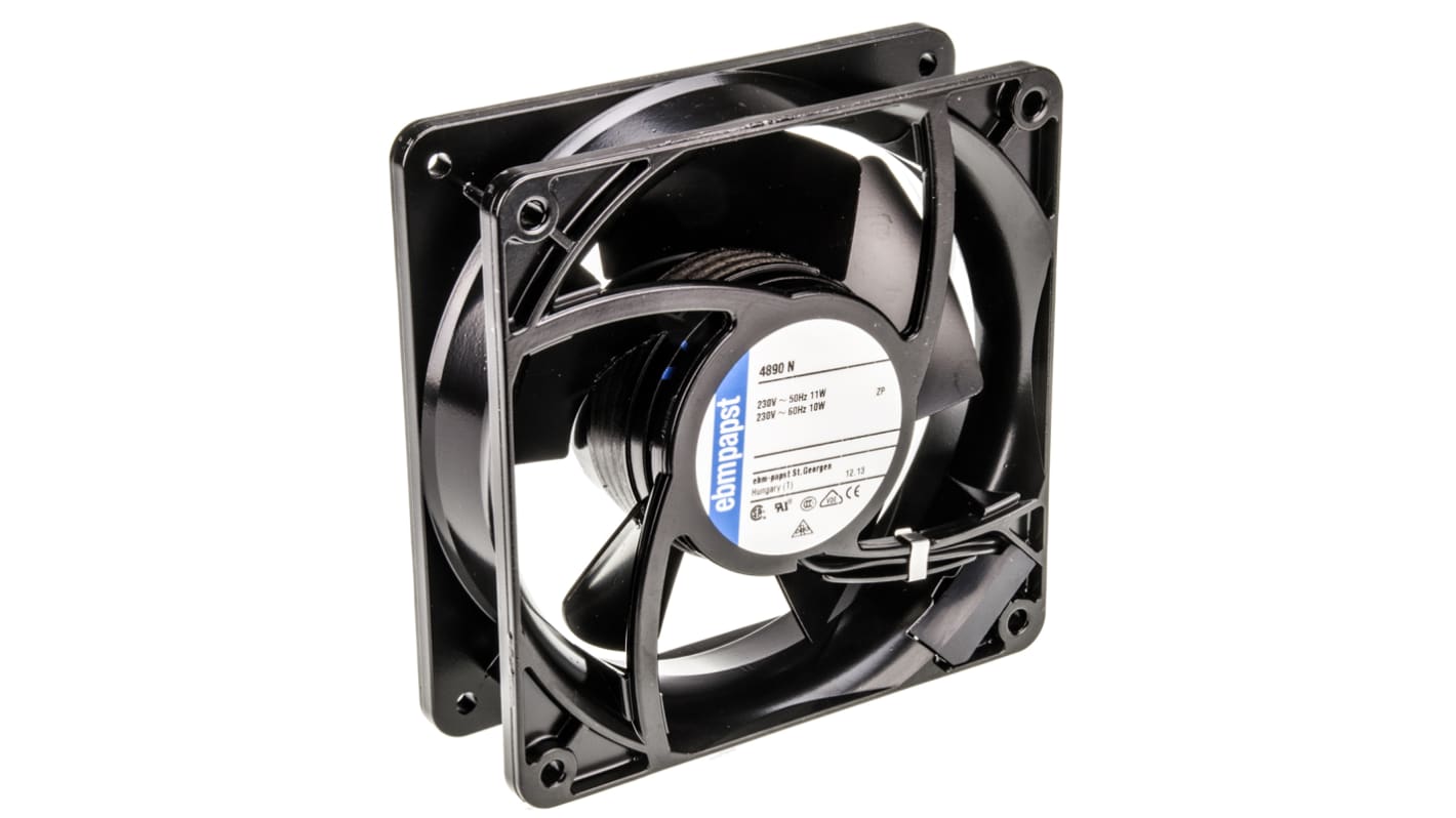 ebm-papst 4000 N Series Axial Fan, 230 V ac, AC Operation, 80m³/h, 11W, 119 x 119 x 38mm