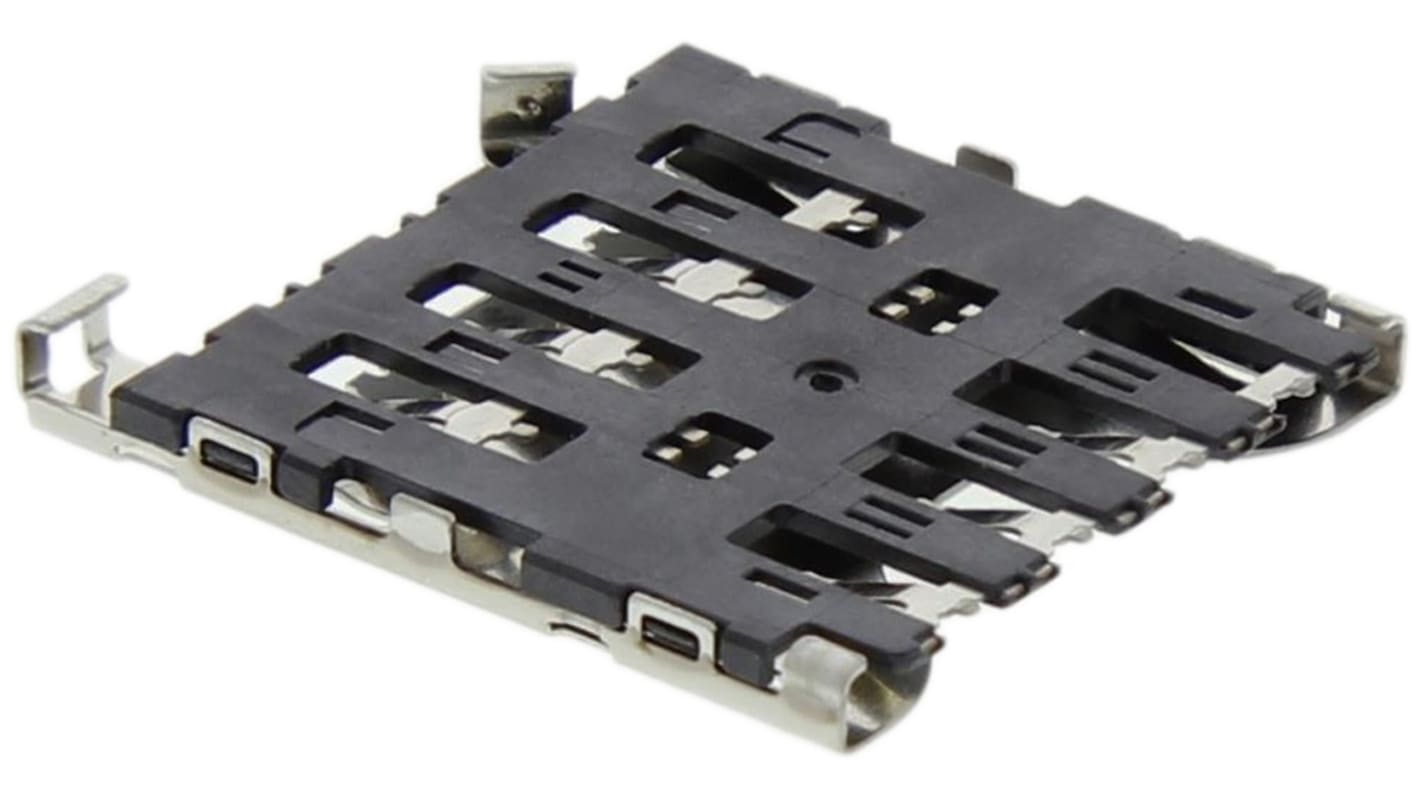 Molex, Memóriakártya csatlakozó, 2.54mm Pitch 6 Way 1 Row Derékszögű Felületszerelt Nő, Forrasztás Termination 78723