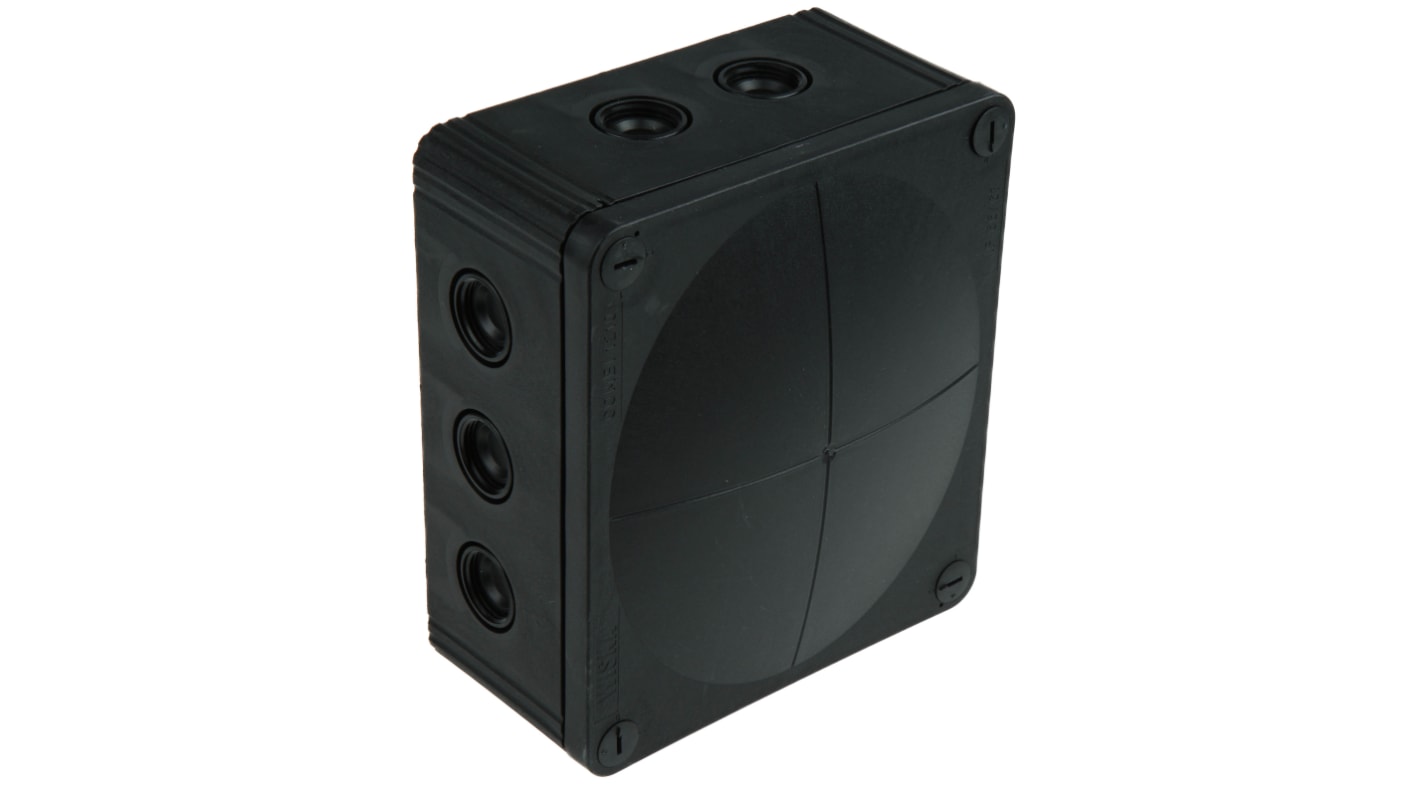 Caja de conexiones WISKA 1210/5/B, 10, 57A, Polipropileno, Negro, 160mm, 140mm, 81mm, 160 x 140 x 81mm, IP66, IP67