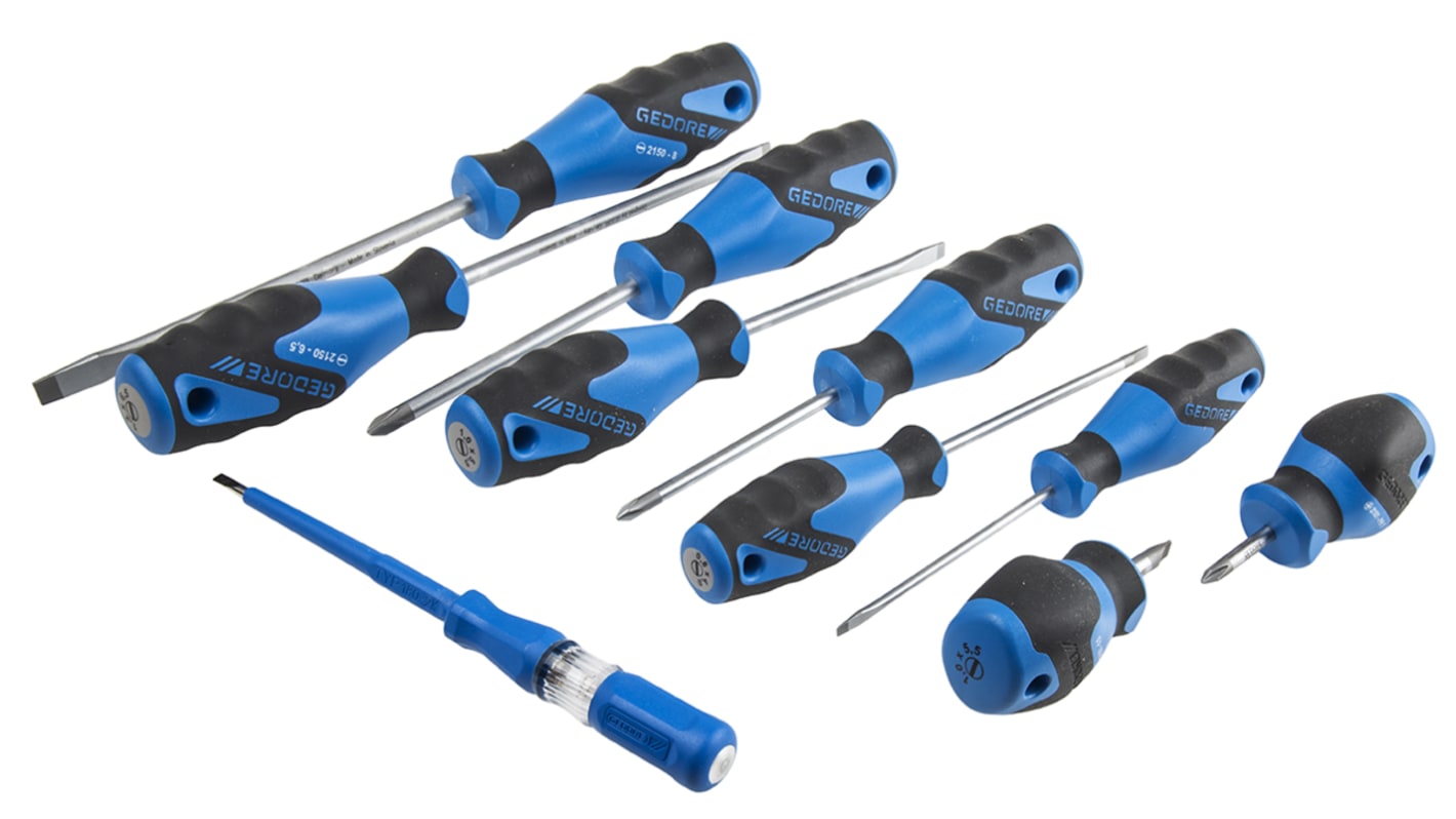 21502160 PH010 Gedore Ergonomic Phillips, Slotted Screwdriver Set