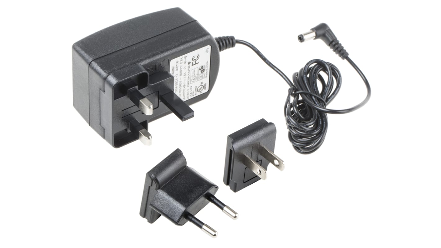 RS PRO Plug In Power Supply 9V dc Output, 1.5A Output