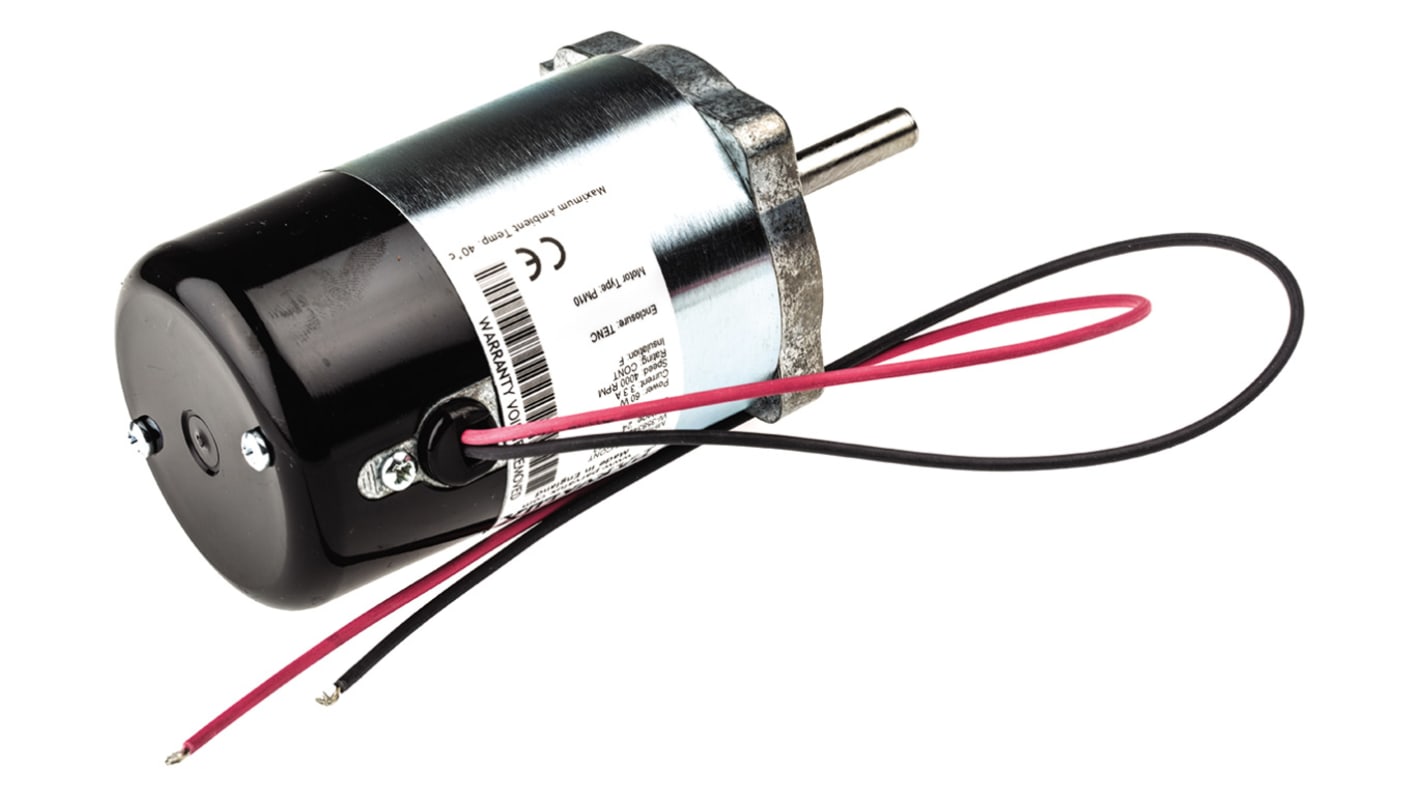 Parvalux Brushed DC Motor, 60 W, 24 V dc, 0.14 Nm, 4000 rpm, 7.93mm Shaft Diameter