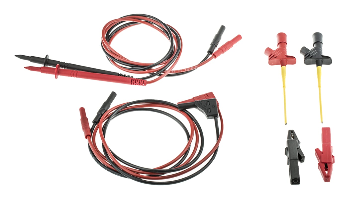 Kit de cables de prueba Hirschmann 972 342 001, contiene Pinza de cocodrilo AK 2 B negra (932 435-100), pinza de