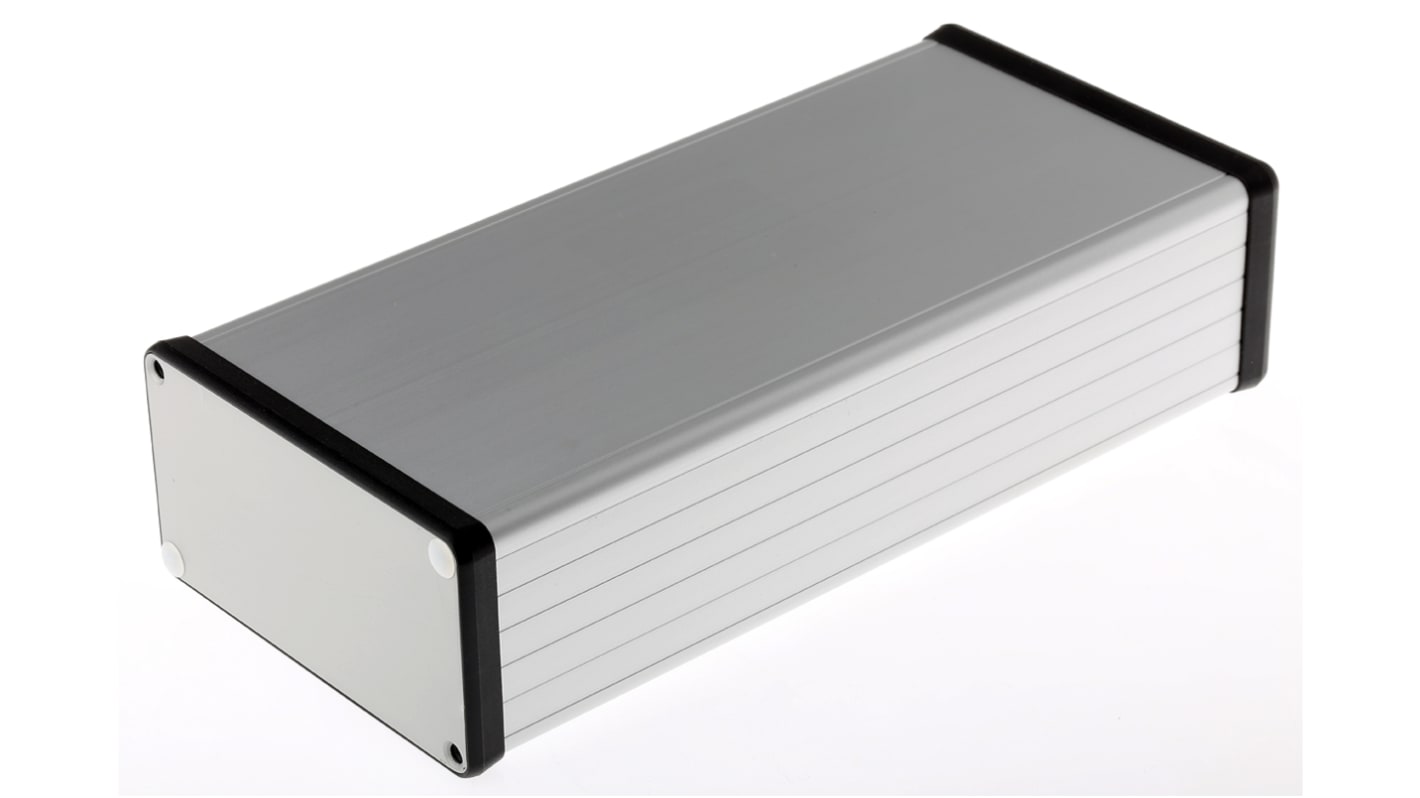 Hammond 1455 Series Silver Anodised Aluminium Enclosure, IP54, Silver Anodized Lid, 220 x 103 x 53mm