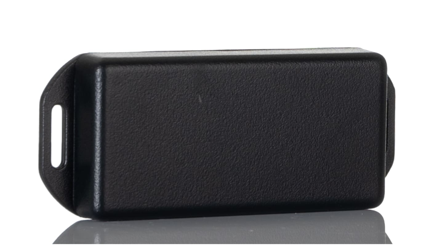 Hammond 1551 Series Black ABS Enclosure, IP54, Flanged, Black Lid, 80 x 40 x 15mm