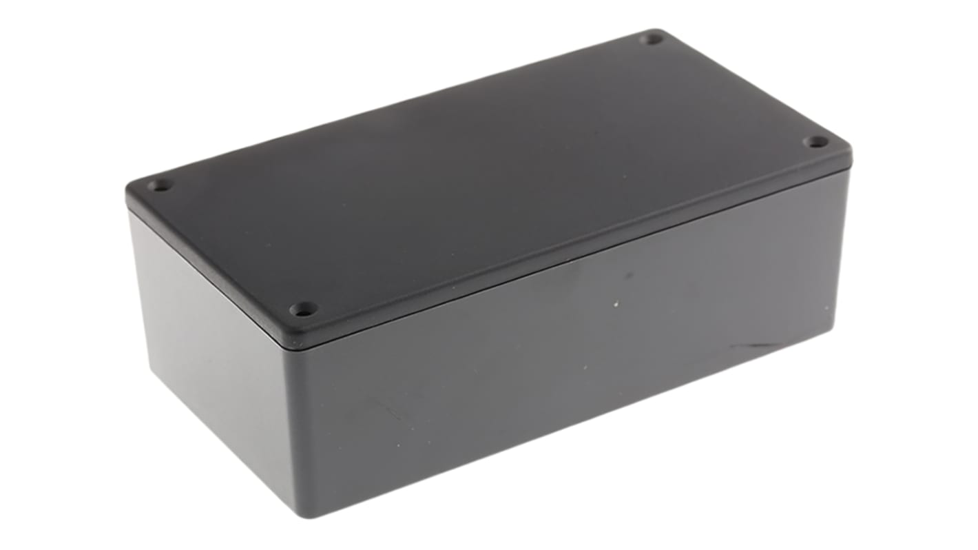 Hammond 1591 Series Black Flame Retardant ABS Enclosure, IP54, Black Lid, 152 x 82 x 47mm