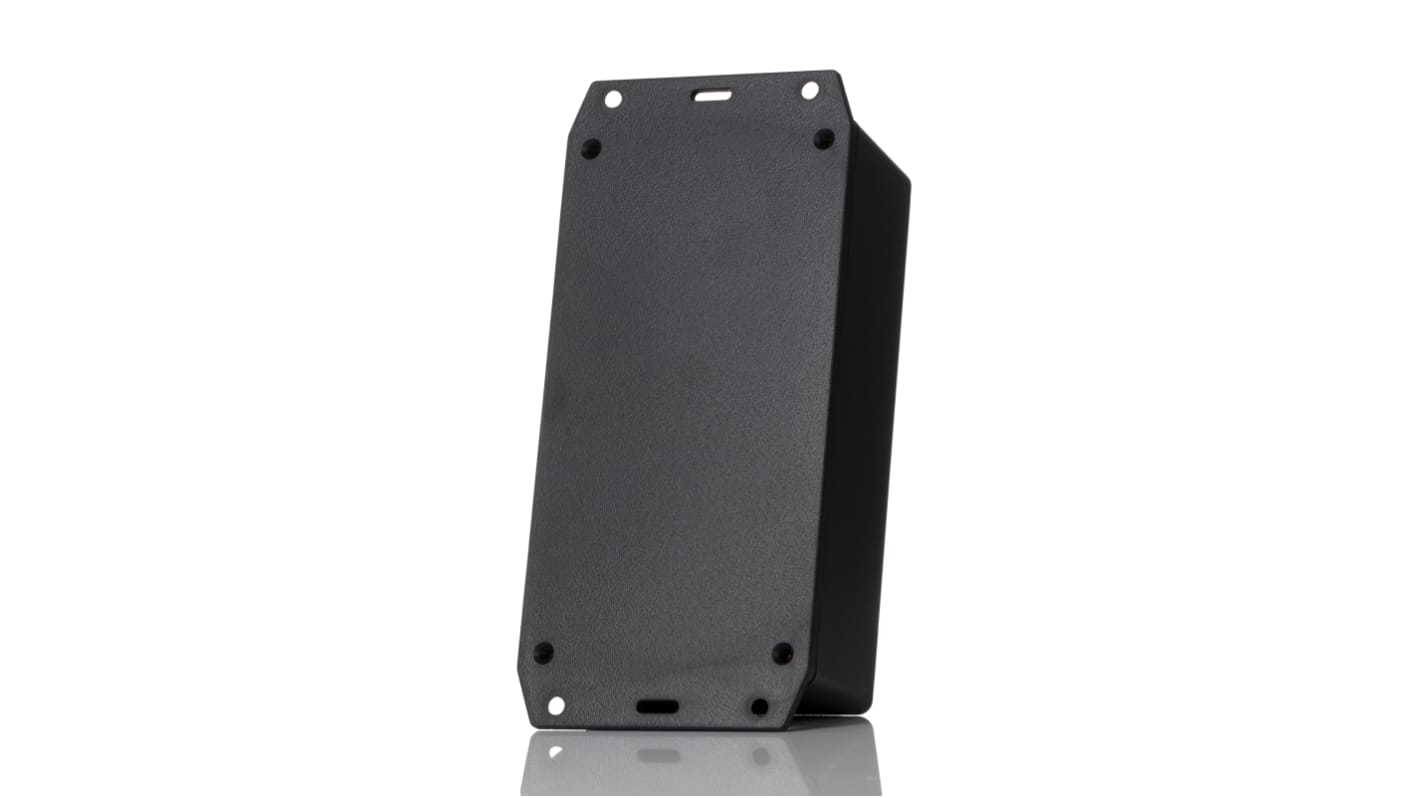 Hammond 1591 Series Black Flame Retardant ABS Enclosure, IP54, Flanged, Black Lid, 152 x 81 x 46mm