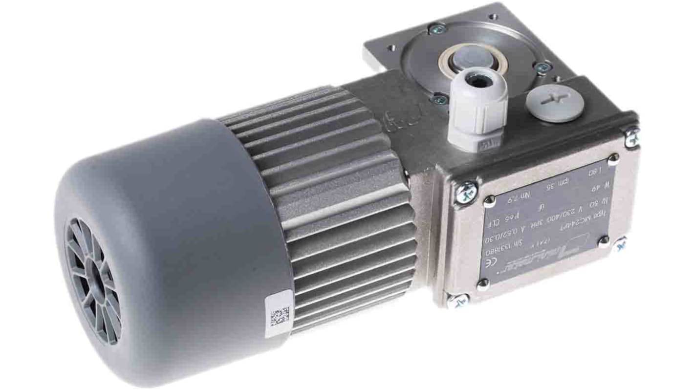 MC 244PT 80 B5 Mini Motor Reversible Induction Geared AC Geared Motor, 49 W, 3 Phase, 230 V