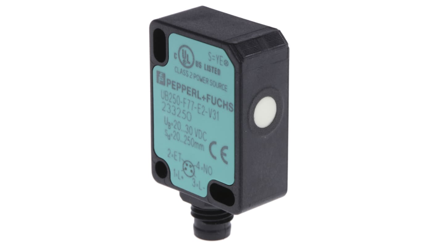 Pepperl + Fuchs M8 Näherungssensor Ultraschall, Kubisch 20 → 250 mm PNP 20 → 30 V dc / 200 mA, IP67