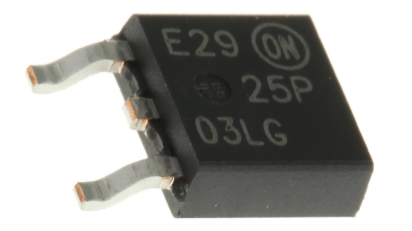 onsemi Pチャンネル MOSFET30 V 25 A 表面実装 パッケージDPAK (TO-252) 3 ピン