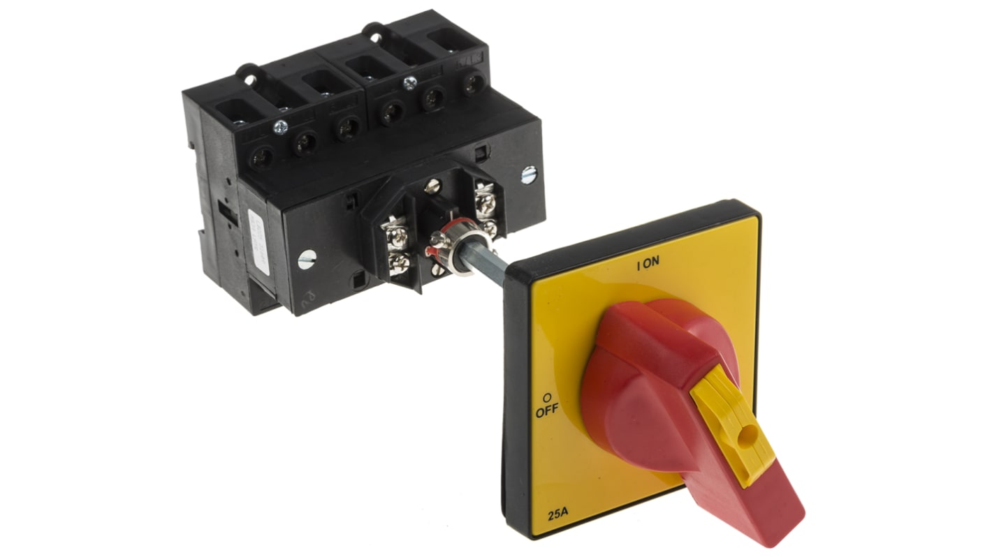 RS PRO 6P Pole Isolator Switch - 25A Maximum Current, 15kW Power Rating, IP65