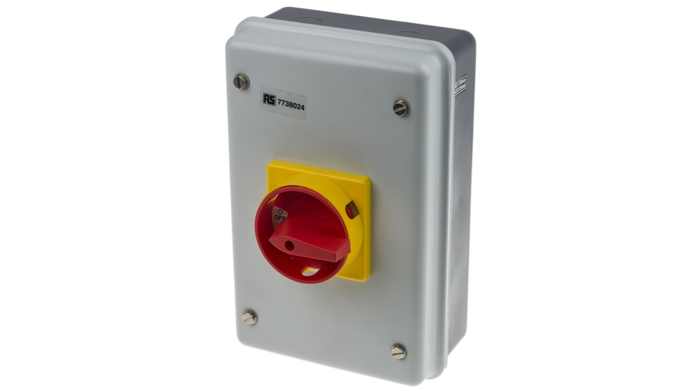 RS PRO 4P Pole Panel Mount Isolator Switch - 32A Maximum Current, 18.5kW Power Rating, IP54