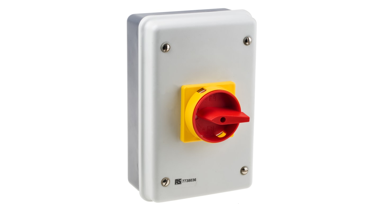 RS PRO 4P Pole Panel Mount Isolator Switch - 63A Maximum Current, 18.5kW Power Rating, IP54