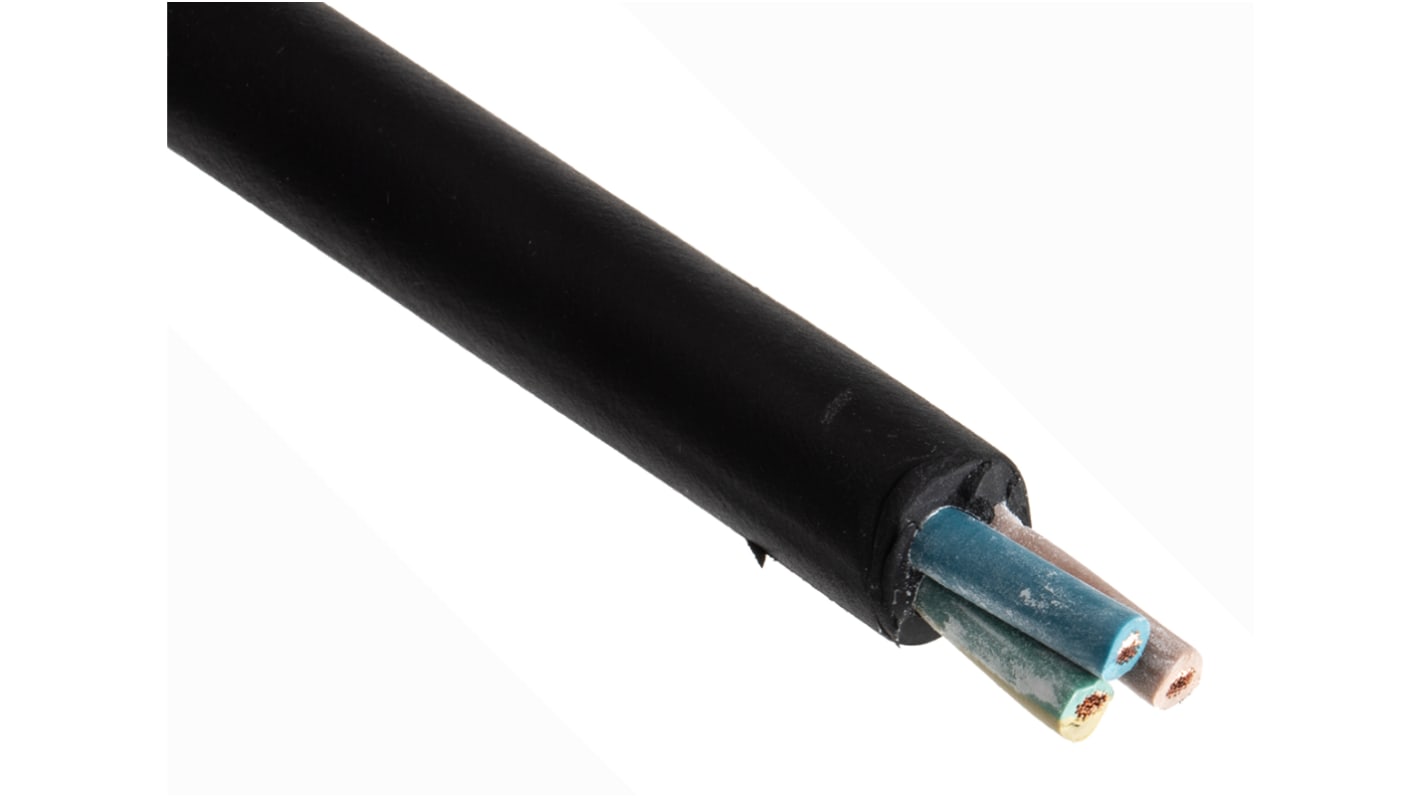 RS PRO 3 Core Power Cable, 2.5 mm², 50m, Black CPE Sheath, 25 A, 450 V, 750 V