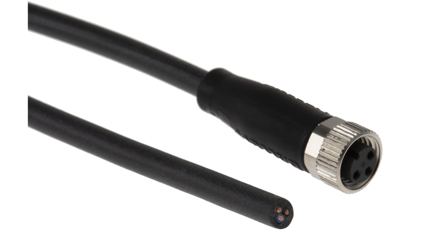 Cable de conexión BALLUFF, con. A M8 Hembra, 3 polos, con. B Sin terminación, long. 5m, 60 V, IP67