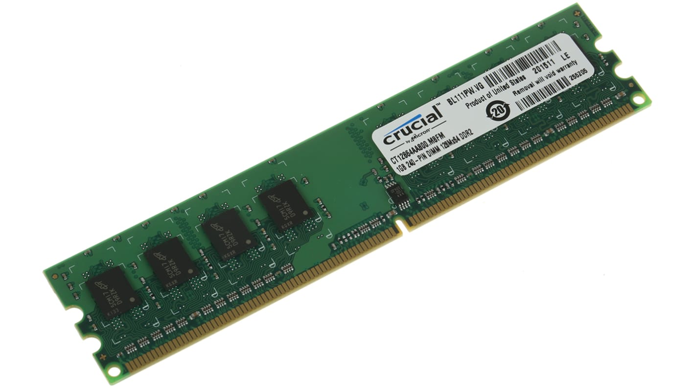 Crucial Arbeitsspeicher für Desktop, 1 GB, 800MHz DDR2 DIMM PC2-6400