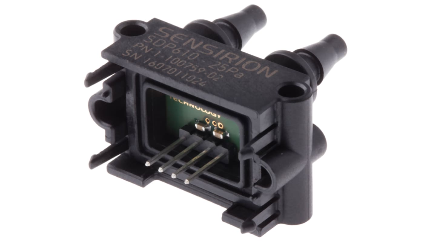 Sensor de presión diferencial Sensirion, -25Pa → 25Pa, 2,7 → 3,3 Vdc, salida I2C, para Aire, gas no agresivo,