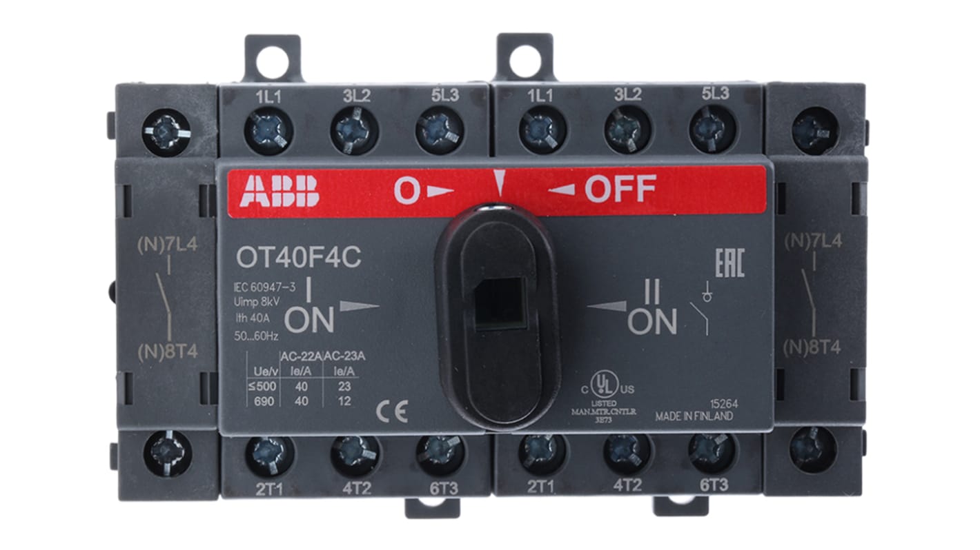 ABB アイソレータスイッチ 4P極 MAX: 40A OT40F4C