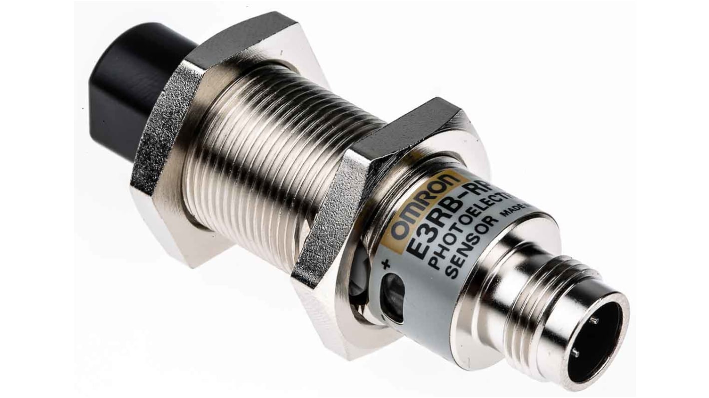 Omron E3RB zylindrisch Optischer Sensor, Reflektierend, Bereich 100 mm → 3 m, PNP Ausgang, 4-poliger