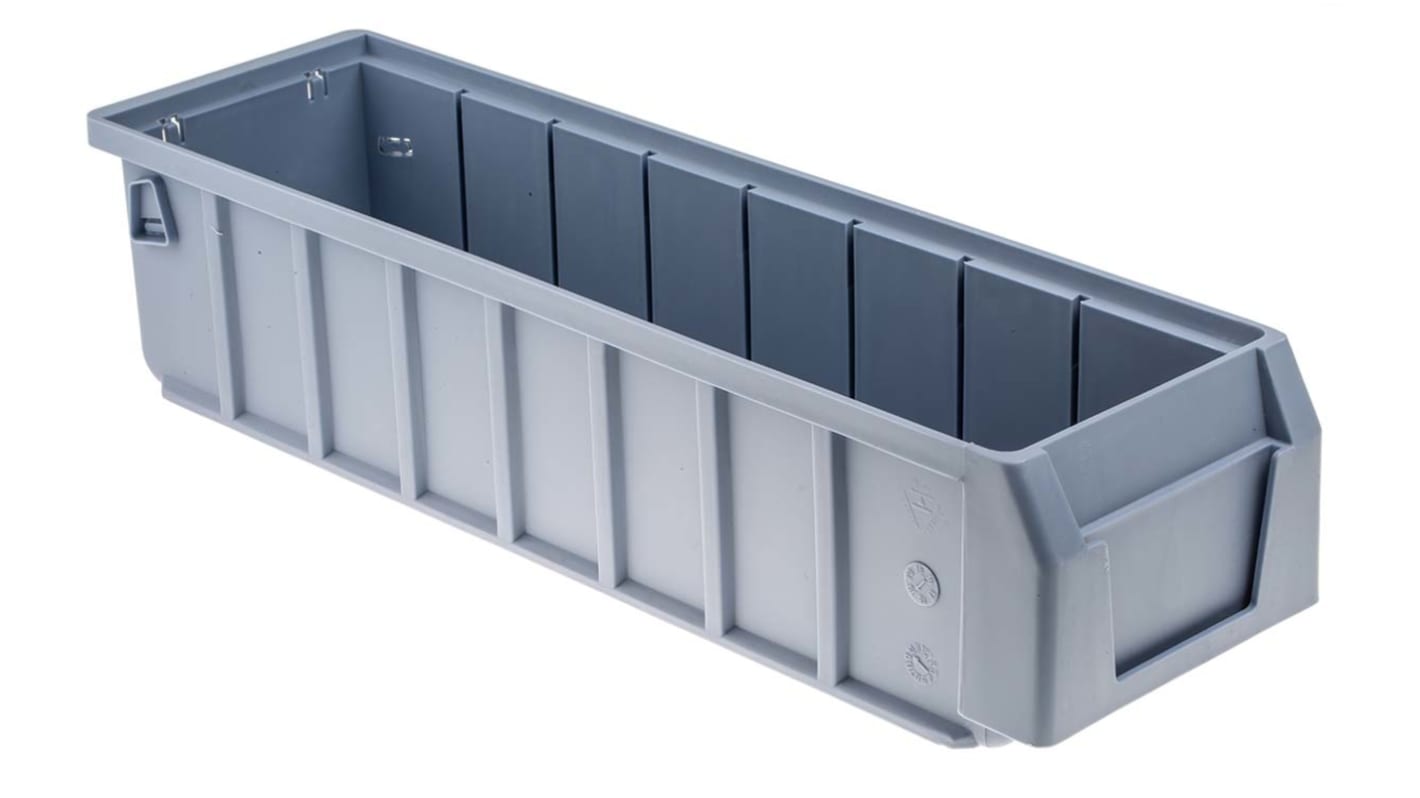 RS PRO PP Storage Bin, 400mm x 117mm, Blue