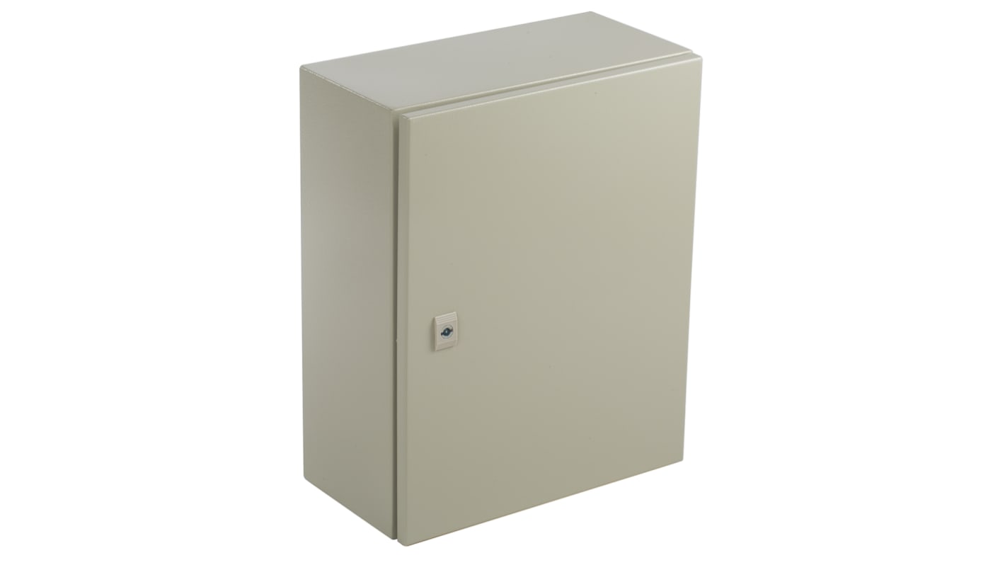 Caja de pared RS PRO de Acero RAL 7032, con placa de montaje, 500 x 400 x 210mm, IP66