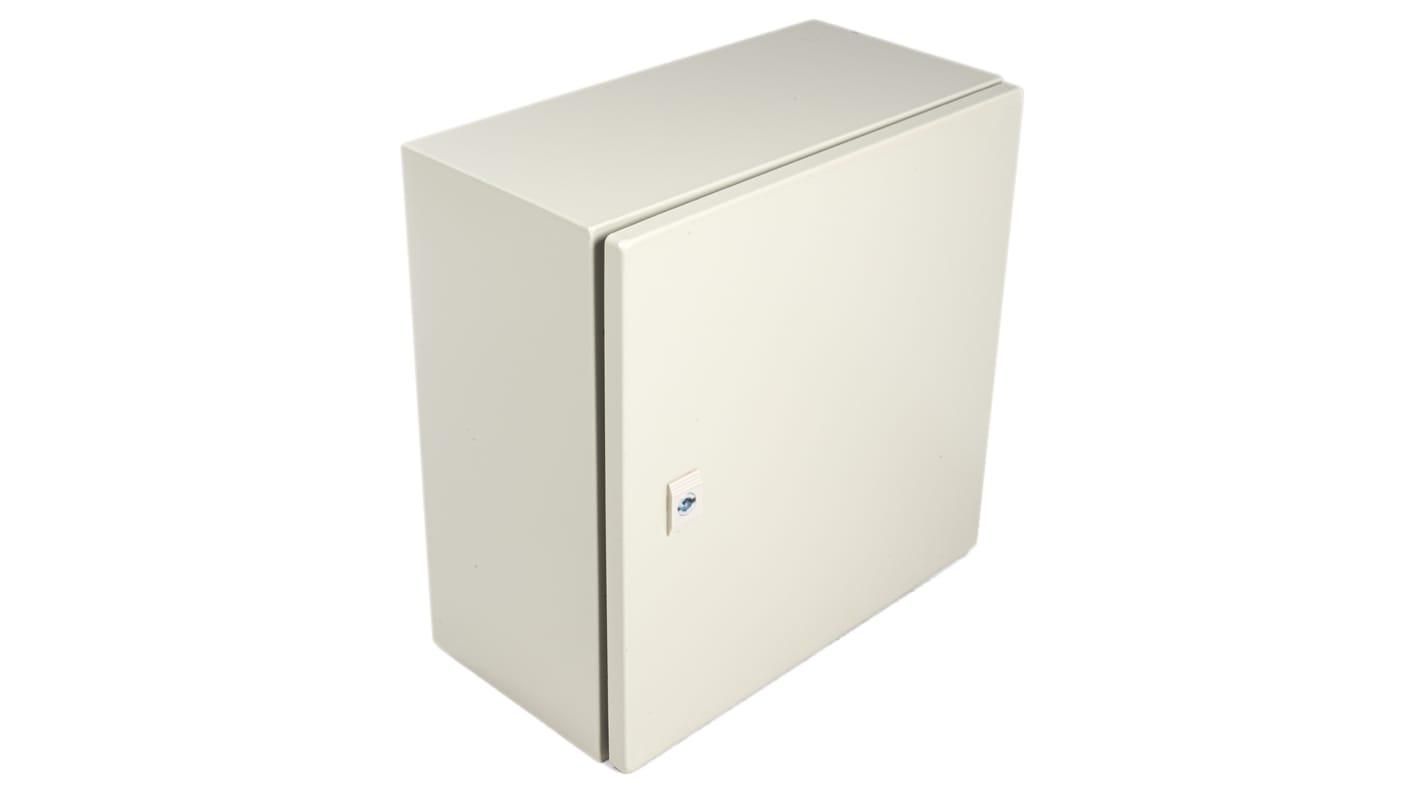 Caja de pared RS PRO de Acero RAL 7032, con placa de montaje, 400 x 400 x 210mm, IP66