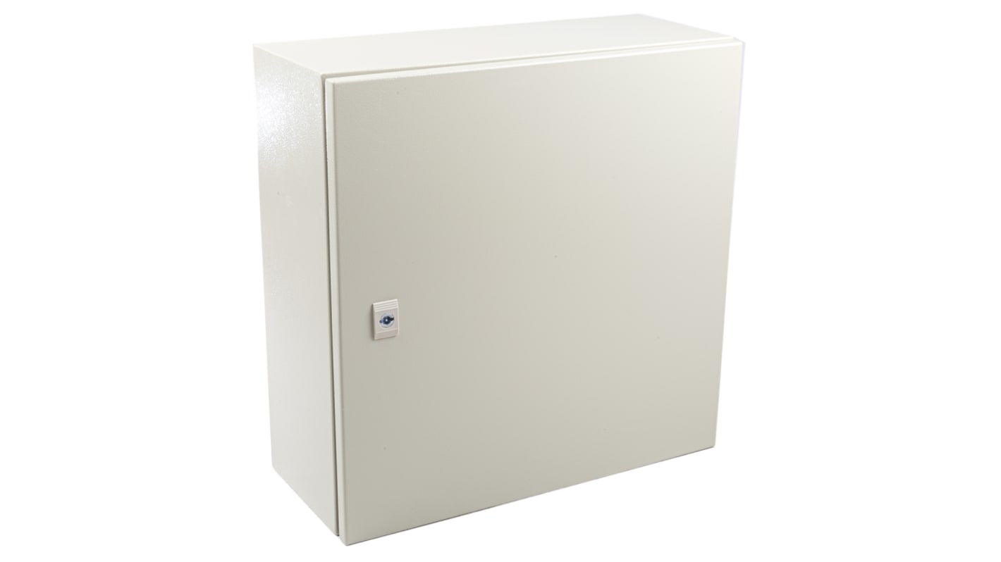 Caja de pared RS PRO de Acero RAL 7032, con placa de montaje, 500 x 500 x 210mm, IP66