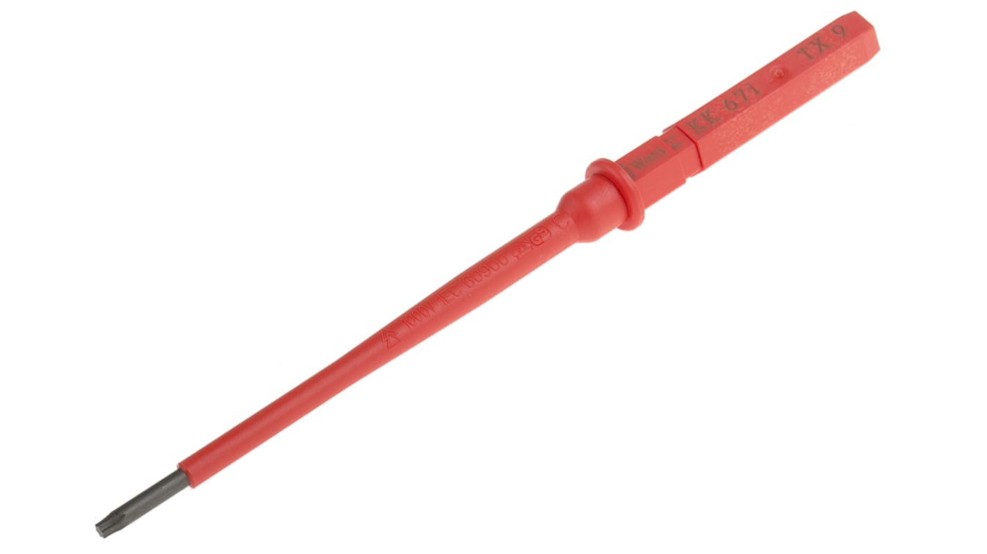 Wera Torx Insulated Screwdriver Blade, T9 Tip, 154 mm Blade, VDE/1000V