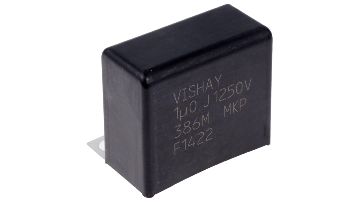 Vishay MKP386M Polypropylene Film Capacitor, 1.25kV dc, ±5%, 1μF, Screw Mount