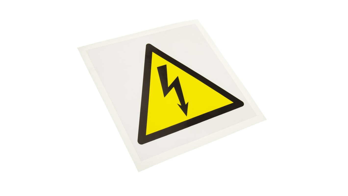 RS PRO Self-Adhesive Electrical Hazard Warning Sign