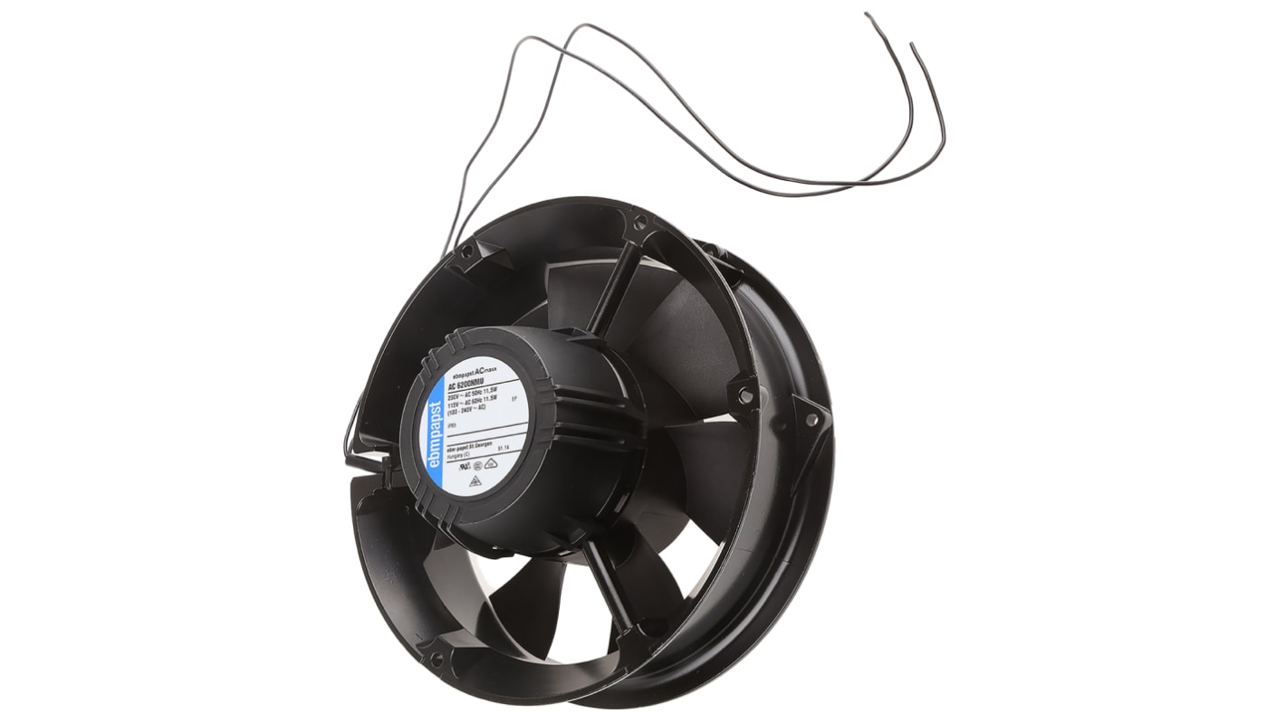 ebm-papst AC6200N Series Axial Fan, 85 → 265 V ac, AC Operation, 350m³/h, 14W, IP 65, 172 x 172 x 51mm