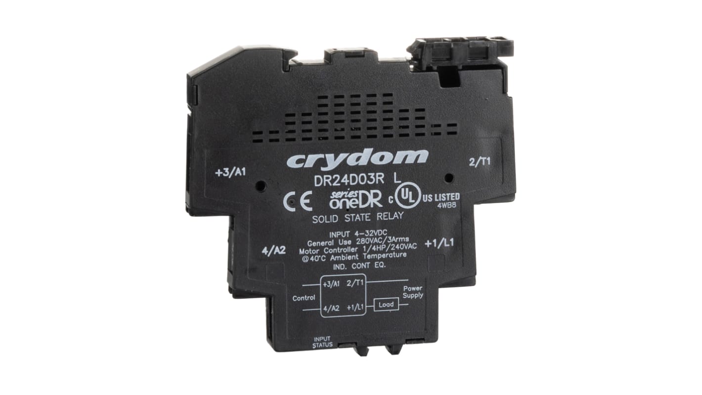 Sensata / Crydom SeriesOne DR Series Solid State Interface Relay, 32 V dc Control, 3 A Load, DIN Rail Mount