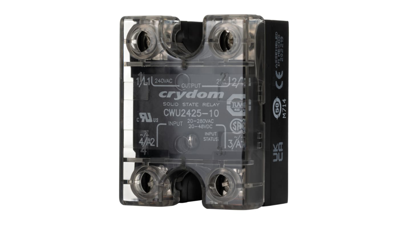 Sensata Crydom CW24 Series Solid State Relay, 25 A Load, Panel Mount, 280 V ac Load, 48 V dc, 280 V ac Control