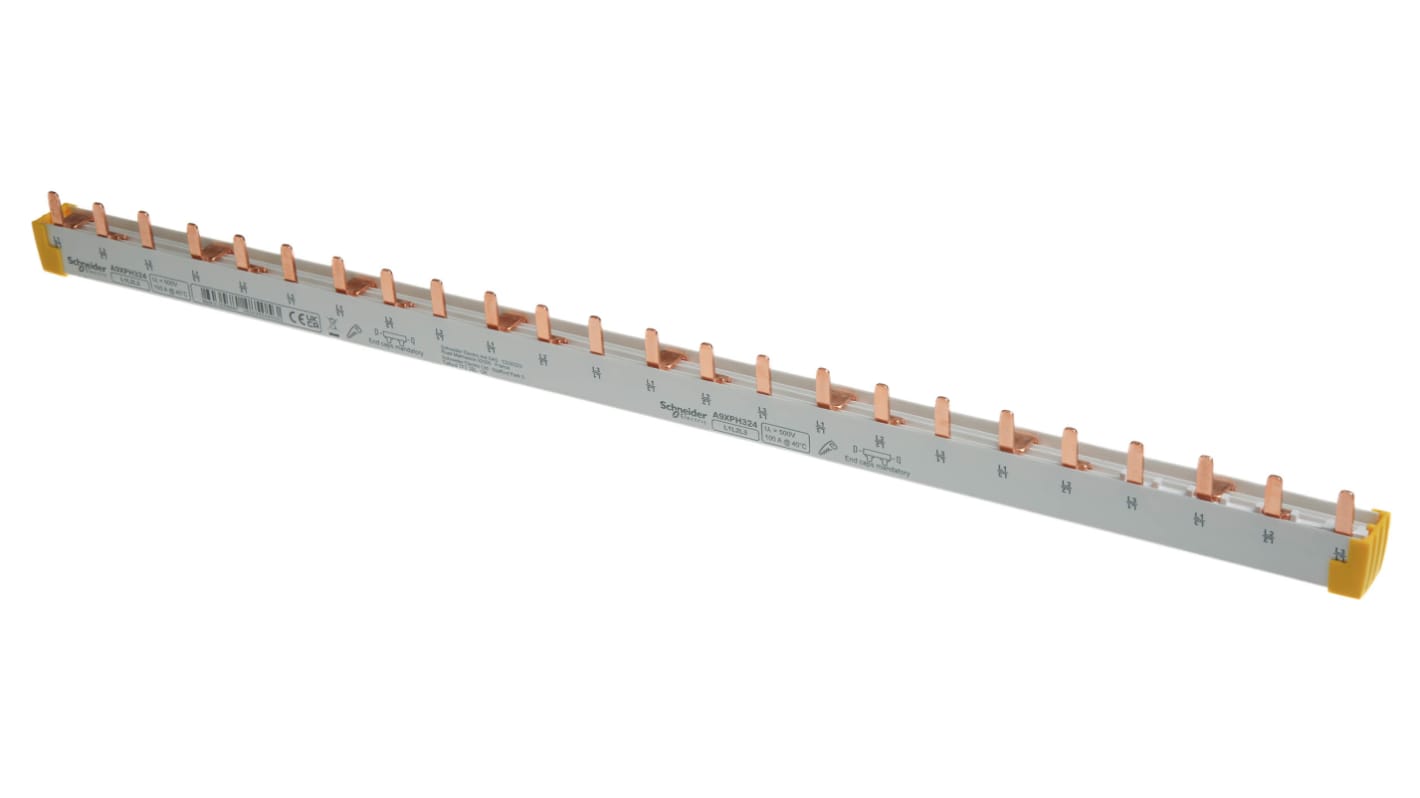 Schneider Electric iC60 Sammelschiene, 3 -phasig, 415V ac 100A, 18mm Raster, Acti 9 Reihe