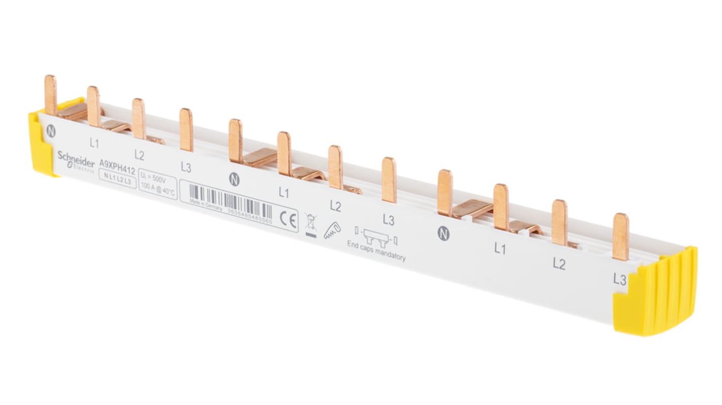 Szyna prądowa 4-fazowa, 415V ac, 100A, Schneider Electric Acti 9