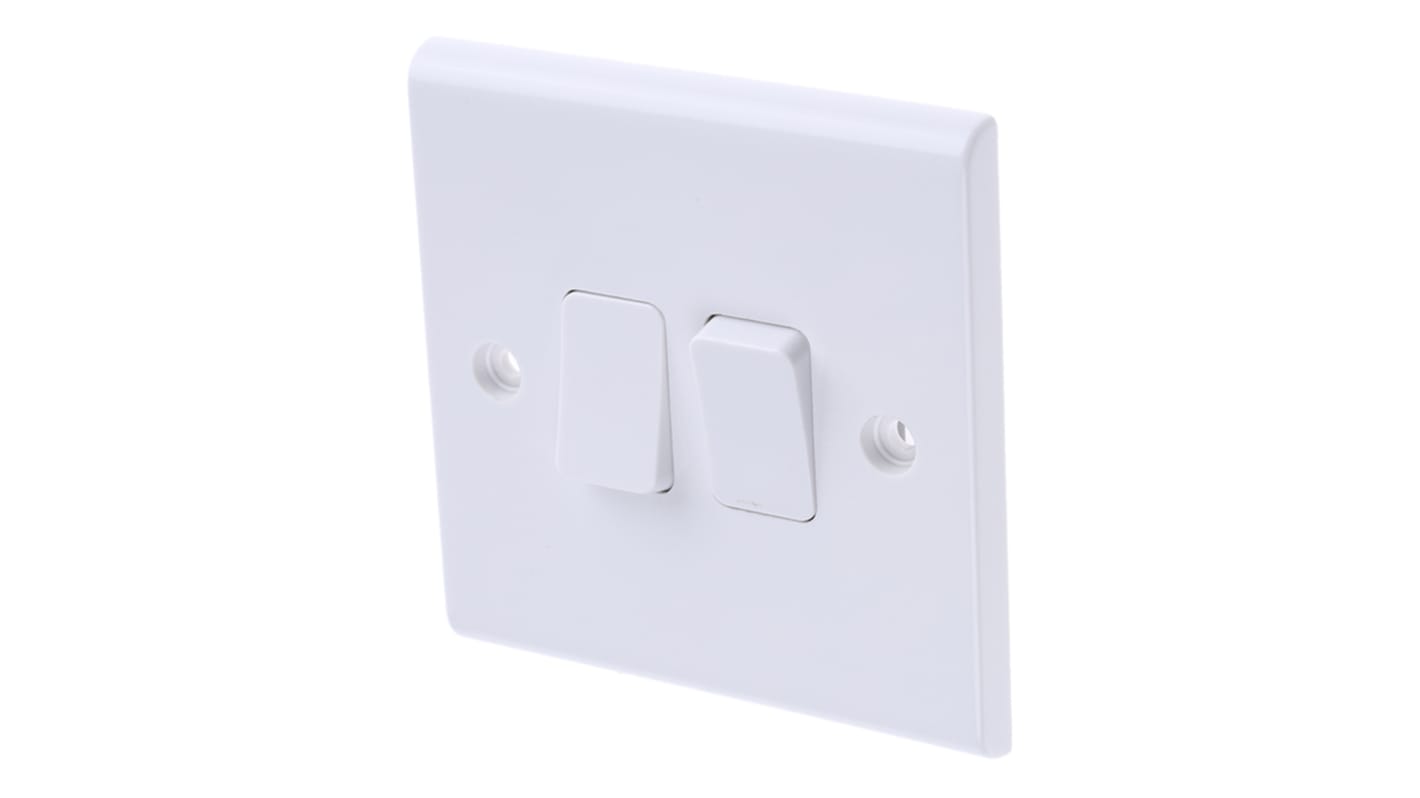 Deta White, 2 Way, 2 Gang, Slimline