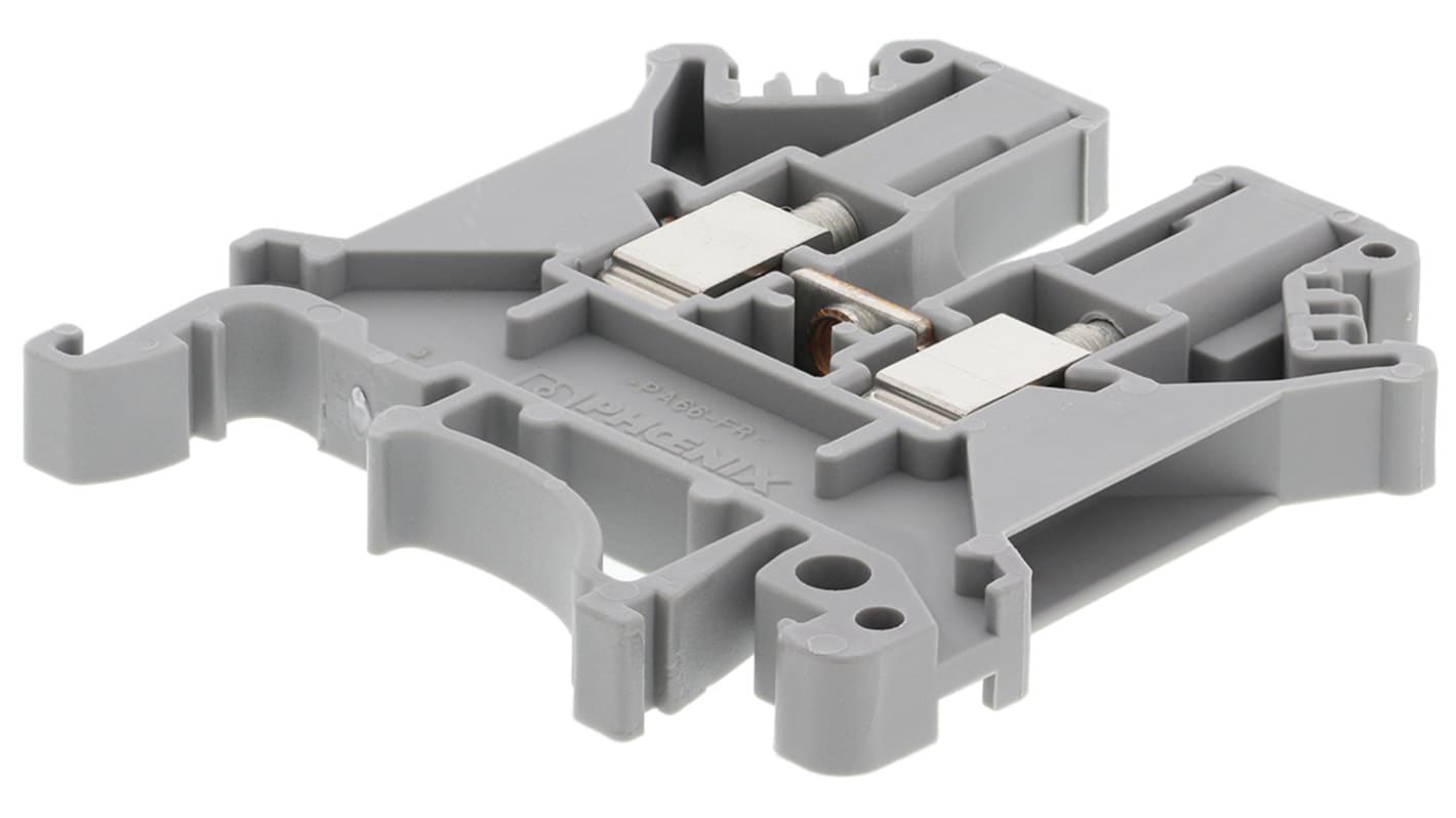 Phoenix Contact UK3 N Series Grey DIN Rail Terminal Block, Single-Level, Screw Termination