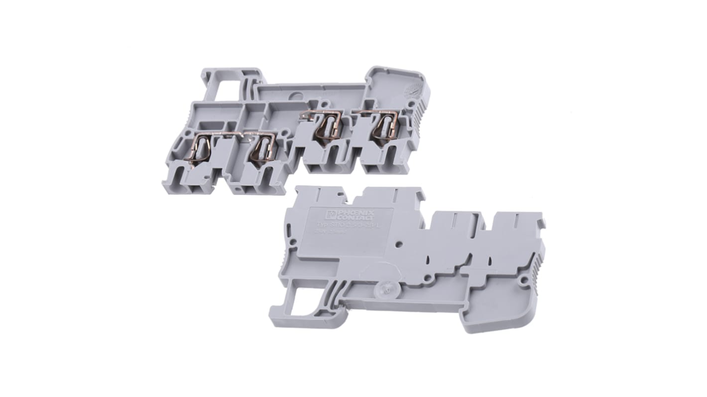 Phoenix Contact STIO Clipline Series Grey DIN Rail Terminal Block, 2.5mm², Triple-Level, Spring Clamp Termination