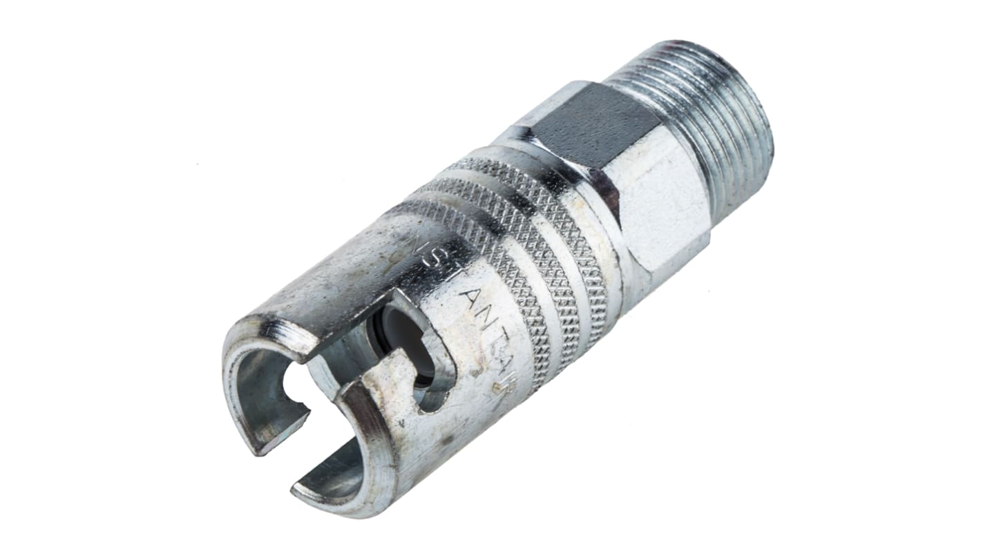 RS PRO Steel Male Pneumatic Quick Connect Coupling, G 3/8 Male Threaded