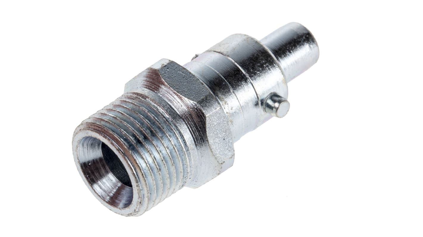 RS PRO Steel Male Pneumatic Quick Connect Coupling, G 3/8 Male Threaded