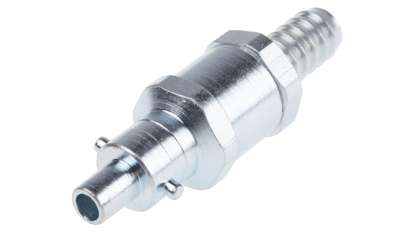 RS PRO Steel Male Pneumatic Quick Connect Coupling, G 3/8 Male 9.5mm Hose Barb