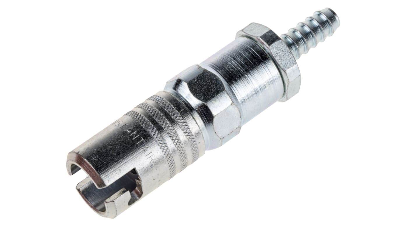 RS PRO Steel Male Pneumatic Quick Connect Coupling, G 1/4 Male 6.35mm Hose Barb