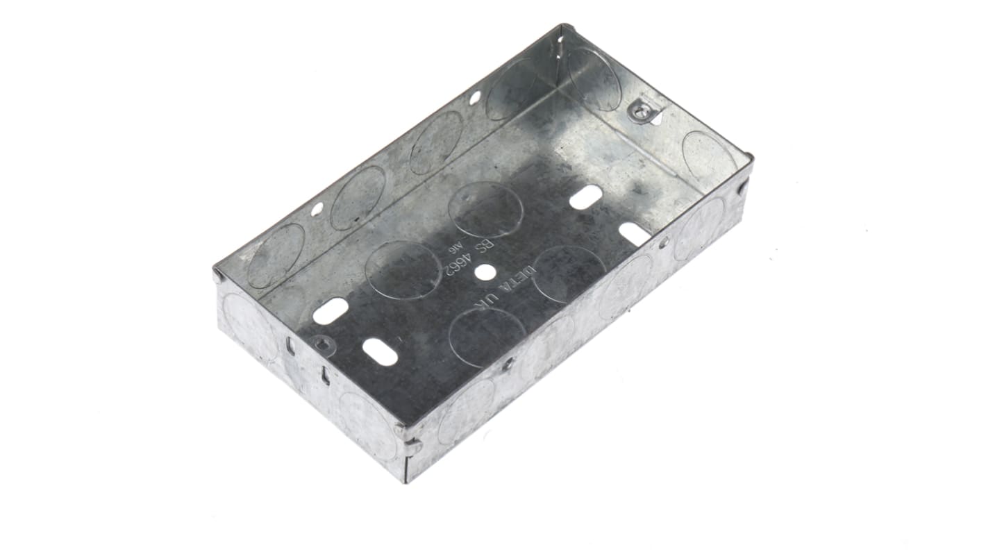 Caja de conexiones Deta DB163B, 2 Módulos, Metal, Terminal de tierra