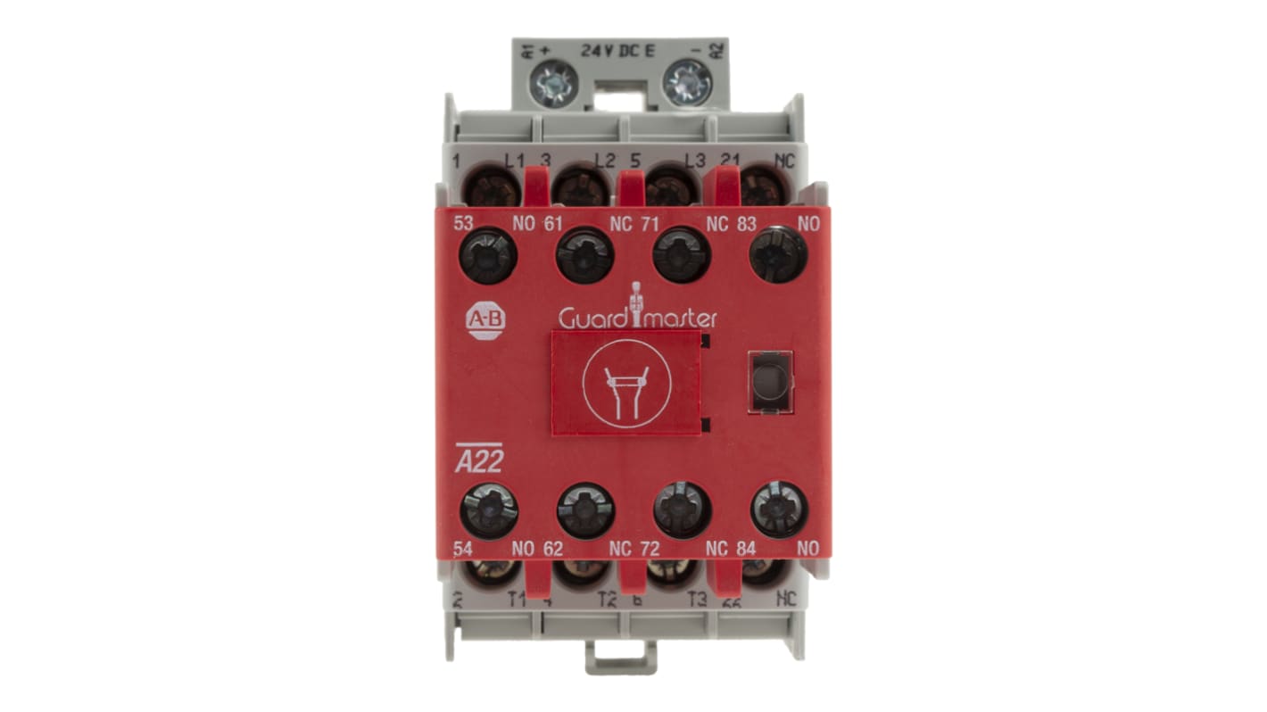 Allen Bradley védőkapcsoló, tekercs: 24 V DC, 3 pólusú, 12 A, 2NO + 3NC