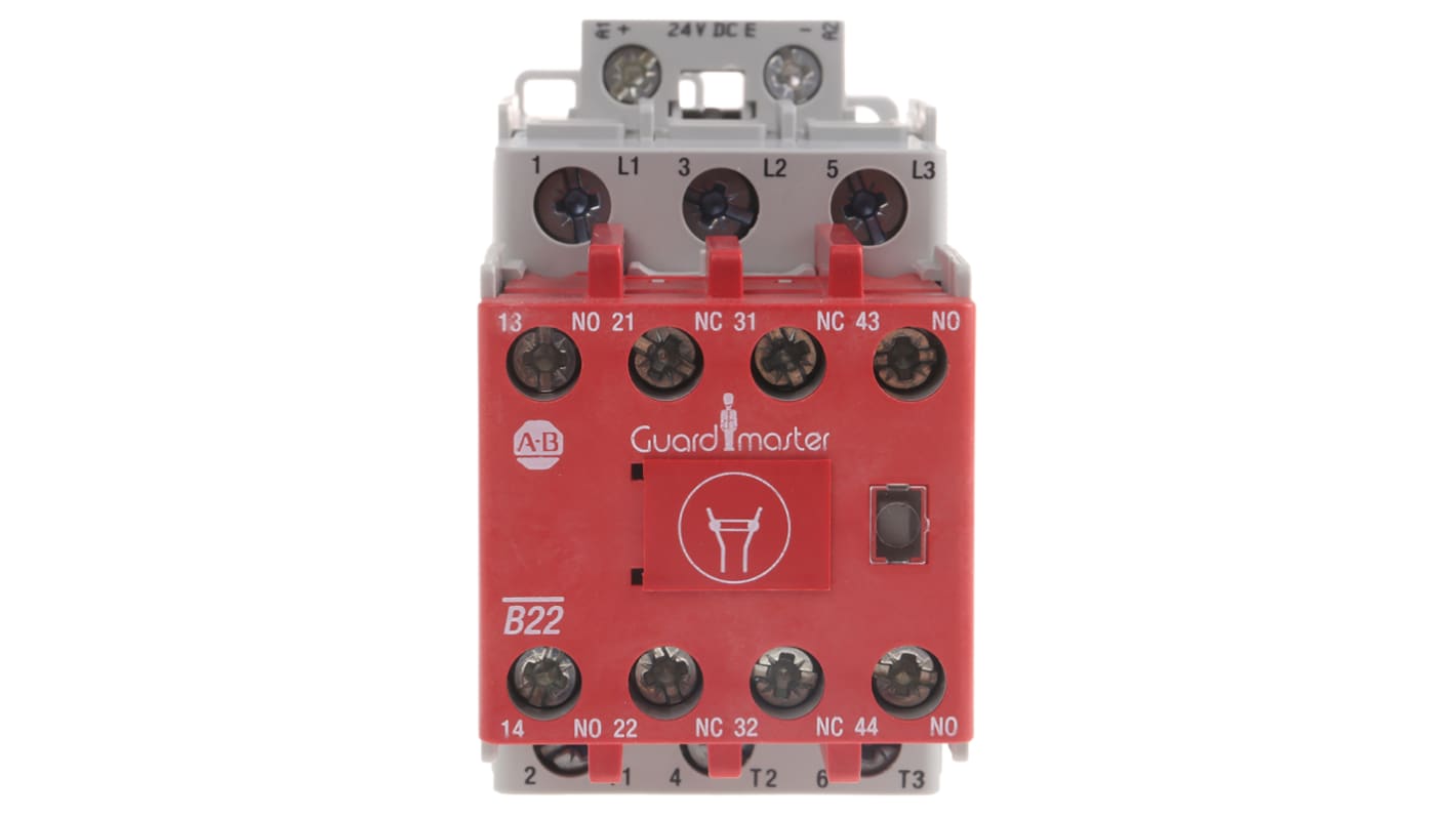Allen Bradley 100S-C Leistungsschütz / 24 V dc Spule, 3 -polig 2 Schließer + 2 Öffner, 690 V ac / 37 A, Sicherheit