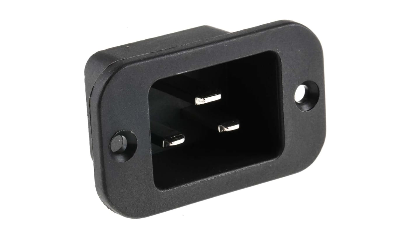 Conector IEC C20 macho RS PRO, Montaje en Panel, 250 V, 20A