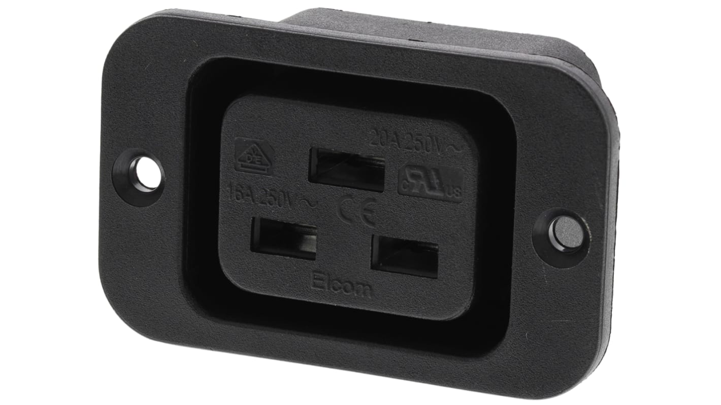 Conector IEC C19 hembra RS PRO, , Montaje en Panel, 250 V, 20A, , con interruptor