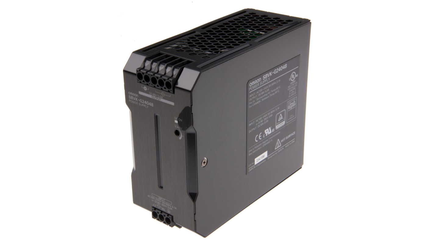 Alimentation pour rail DIN Omron, série S8VK-G, 48V c.c.out 5A, 100 → 240 V ac / 90 → 350V c.c.in, 240W